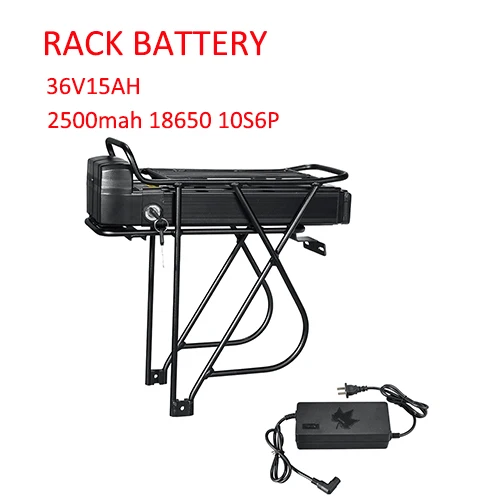 Аккумулятор для электровелосипеда 36 В/48 В 10ah/13ah/15ah/20ah батарея для электровелосипеда литиевая батарея Hailong LG 18650 с зарядным устройством 2A - Цвет: Rear Rack 36V15AH