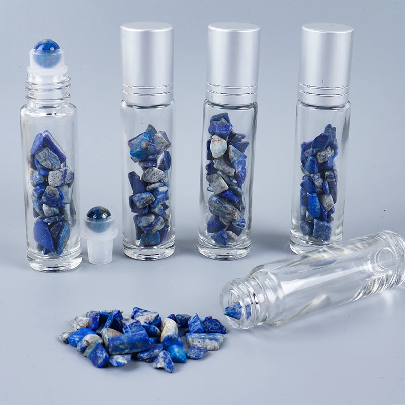 Crystal Jade Ball Roller Bottle Essential Oil Crushed Stone Natural Amethyst Healing Sphere Massage Around the Eyes Face Care 5