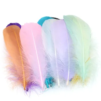 Plumas de cisne esponjosas, plumas de ganso flotantes de 8-12cm, teñidas plumas, plumas DIY, varios decorativos, accesorios para el cabello, 100 Uds.