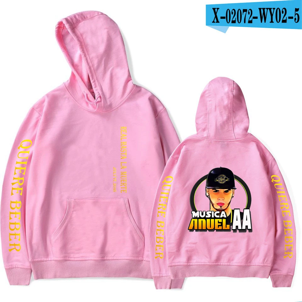 Anuel AA Стиль Знаменитостей уличная Толстовка зима осень для мужчин/женщин хип хоп пуловер с длинным рукавом негабаритных толстовки - Цвет: q