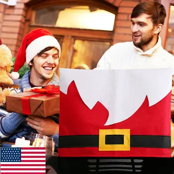 

Party Christmas Decoration Table Red Hat Decor Dinner Chair Cover Clause 1pcs