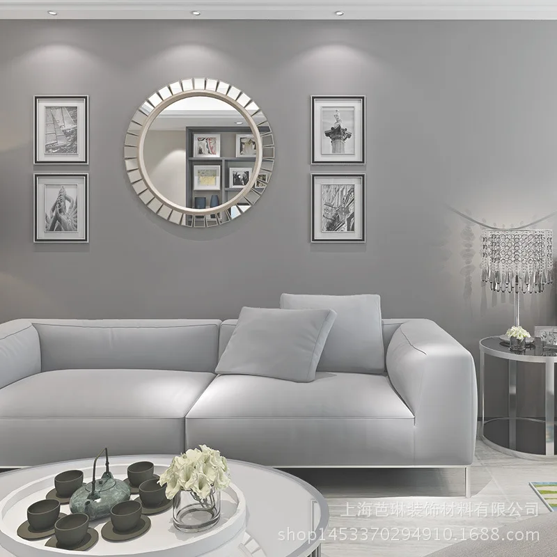 

Simple Plain Color Solid Color Long-fiber Non-woven Fabrics Wallpaper Living Room Library Wall-to-Wall Bedroom Television Wall P