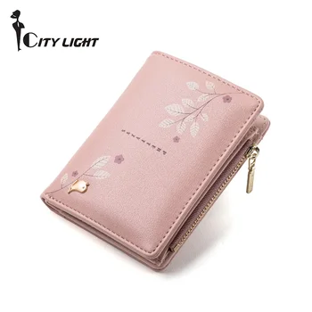 

New Fold Women Small Wallet Cute Short Flower Wallets Lady Coin Purse High Quality Card Holder
