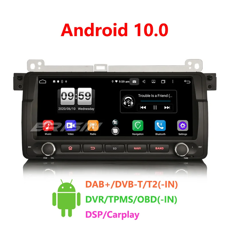 Erisin 8788 8 &quotAndroid 10 0 Octa Core 4GB RAM автомобильный DVD DSP Радио BT для BMW E46 | Автомобили и