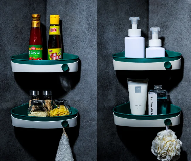 Multi-function wall-hanging non punching large capacity washing gargle table bearing stable storage toilet shelf J05