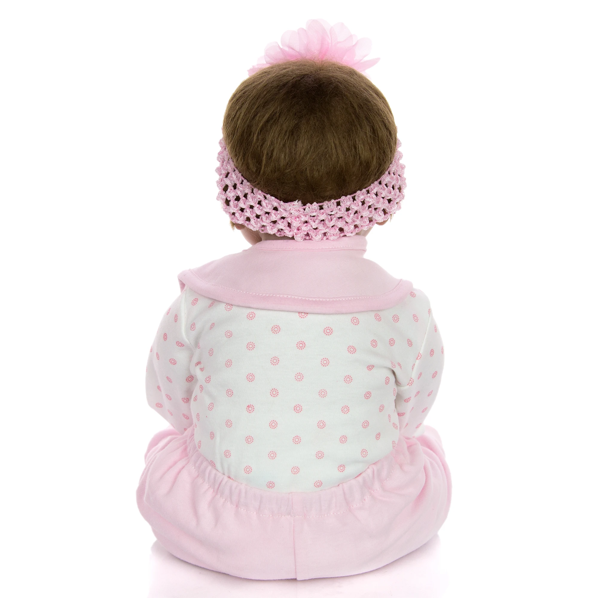 Handmade Babies Reborn Dolls 22'' 55 cm Cloth Body Stuffed Closed Eyes Newborn Toddler Doll Fashion Toy Kids Best Playmate Gifts