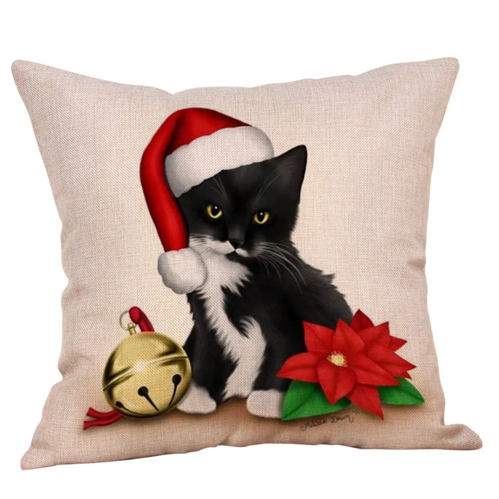 New Merry Christmas Santa Claus Pillow Cover Christmas Home Decorative Pillowcase Plush Throw Pillow Case Cover drop ship