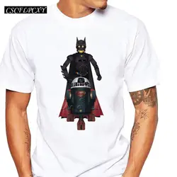 Новая модная мужская футболка с рисунком Бэтмен дроид Против Супермена дроид забавные мужские топы с коротким рукавом повседневные крутые