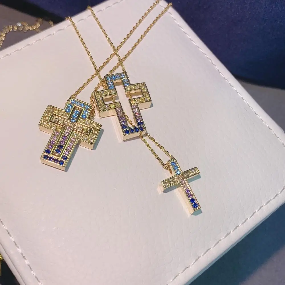 HIBRIDE New Fashion AAA Cubic Zirconia Necklace Pendants for Women Geometric Shape Bridal Wedding Party Accessories P59 - Image 4