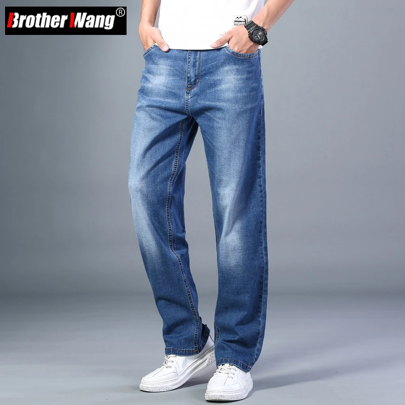 6 Colors Spring Summer Men's Thin Straight-leg Loose Jeans Classic ...