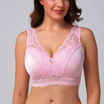 

New women's large size woman bra without steel ring bow lace bra underwear solid color push-up bra бюстгалтер лифчик 40*