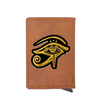 

Vintage Mysterious The Eye of Horus Digital Printing Pu Leather Card Holder Wallet Classic Men Women Short Purse