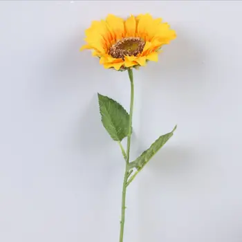 

10 Pcs Artificial Sunflowers Simulation Leaf Long Stems Faux Bouquet Home Decor 67JB