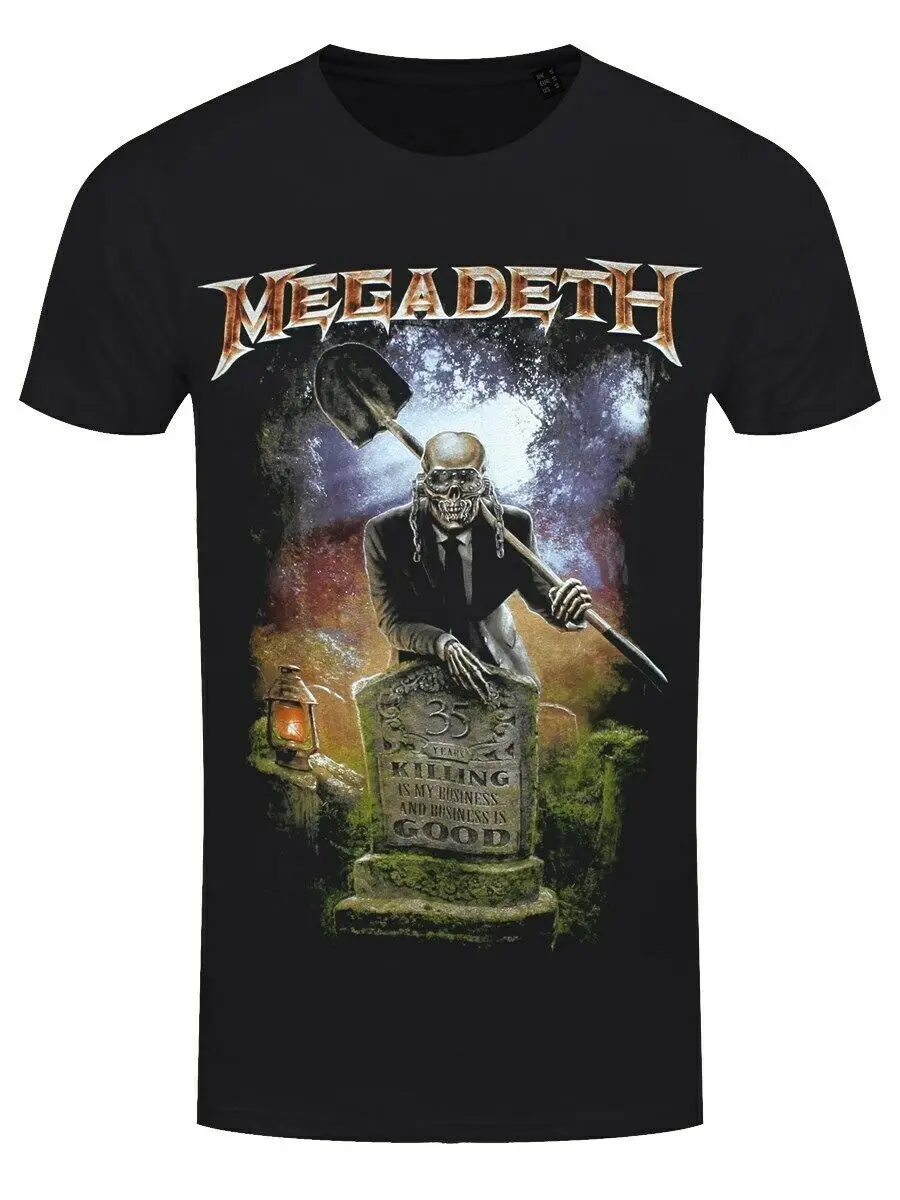 Megadeth футболка 35 лет на кладбище мужские черные топы оптовая продажа заказ