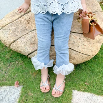 

Summer Children's Pants Girls' 9-point Pants Girls' Elastic Jeans Baby Girl jeans