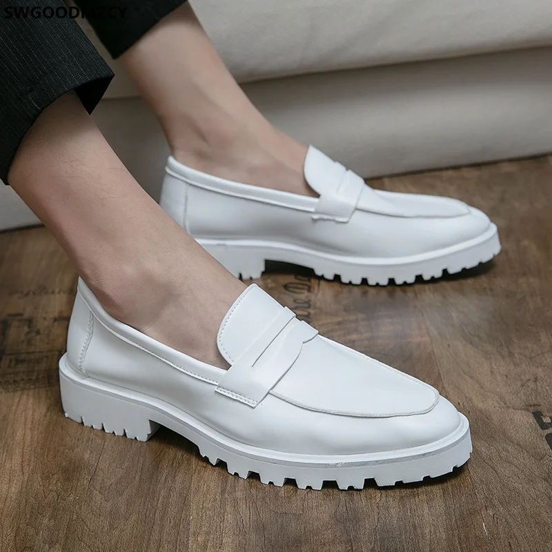 

Мужские классические кожаные туфли, темно-синие повседневные деловые лоферы, Классическая Свадебная обувь, весна-осень 2024