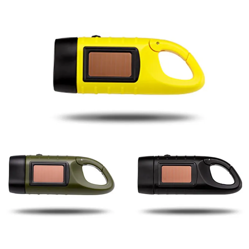 

Portable LED Flashlight Hand Crank Dynamo Solar Power Tent Light For Outdoor Camping Mountaineering