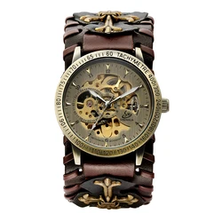 Vintage Gothic Steampunk Automatic Men's Watch - Brown Dial (PUNK WATCH)