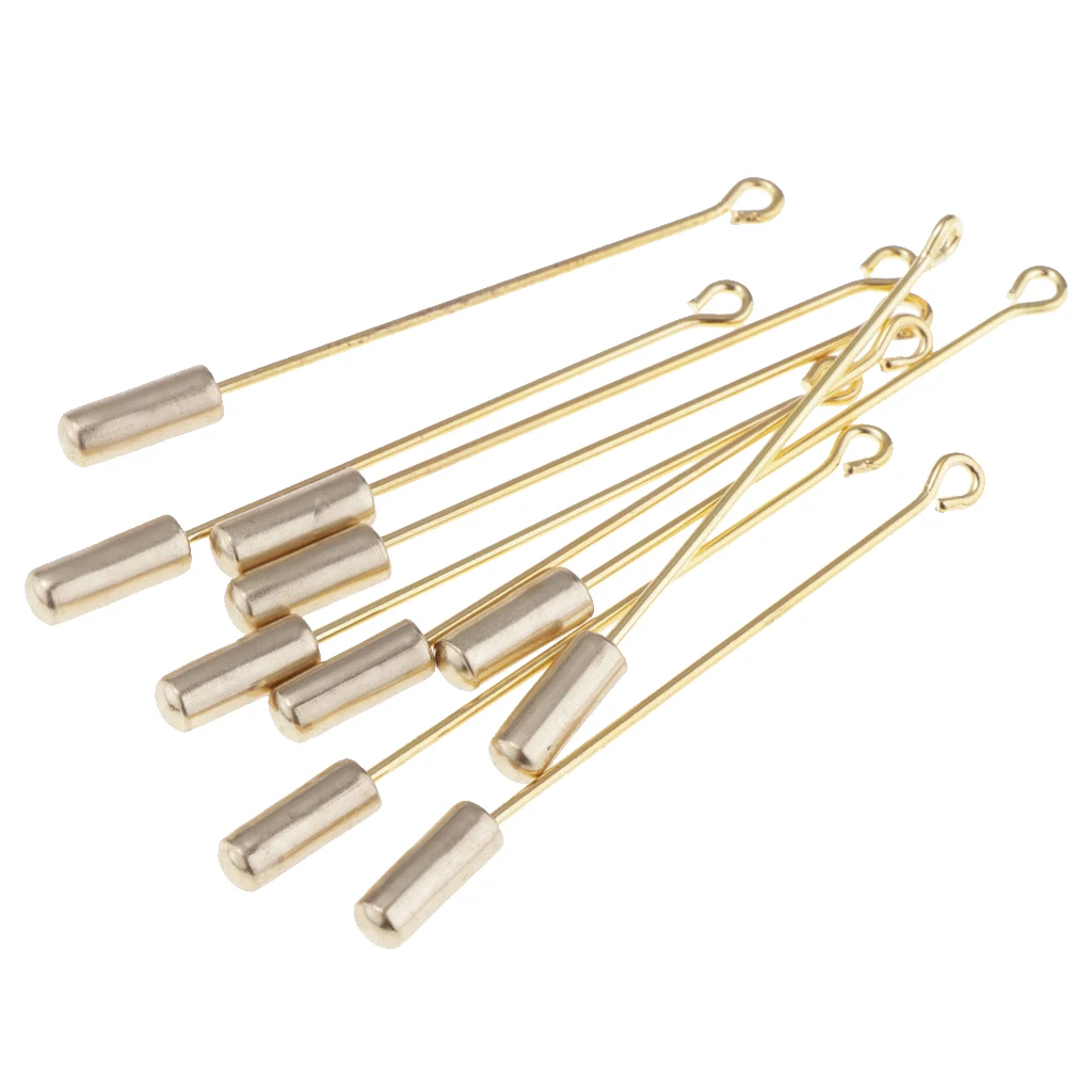 10 PCS Stainless Steel Cylinder Glue On Pad Lapel Stick Pin Clutch Boutonniere Pin 5cm 