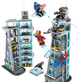 

SH678 1209pcs Movie Series Avengersy Building Blocks Super Heroes Seven-Story Model Building Block Brick Gift Toys For Kids