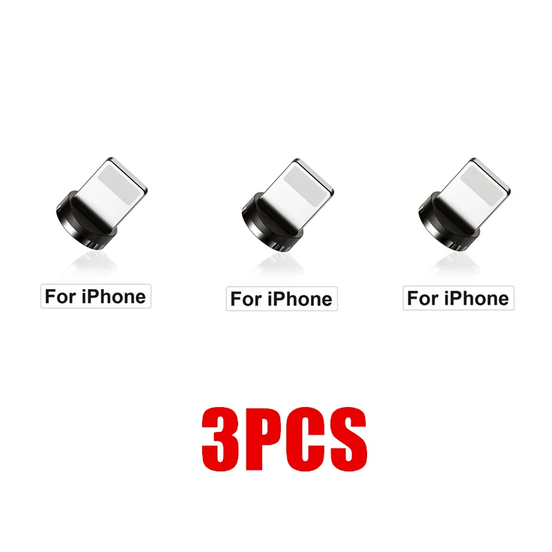 1/2/3 шт. круглые металлические магнитные адаптер кабельного штекера Тип C/Micro USB/8 pin быстрой зарядки Android шнур телефонные затычки против пыли для iPhone - Цвет: 3Pcs For iPhone
