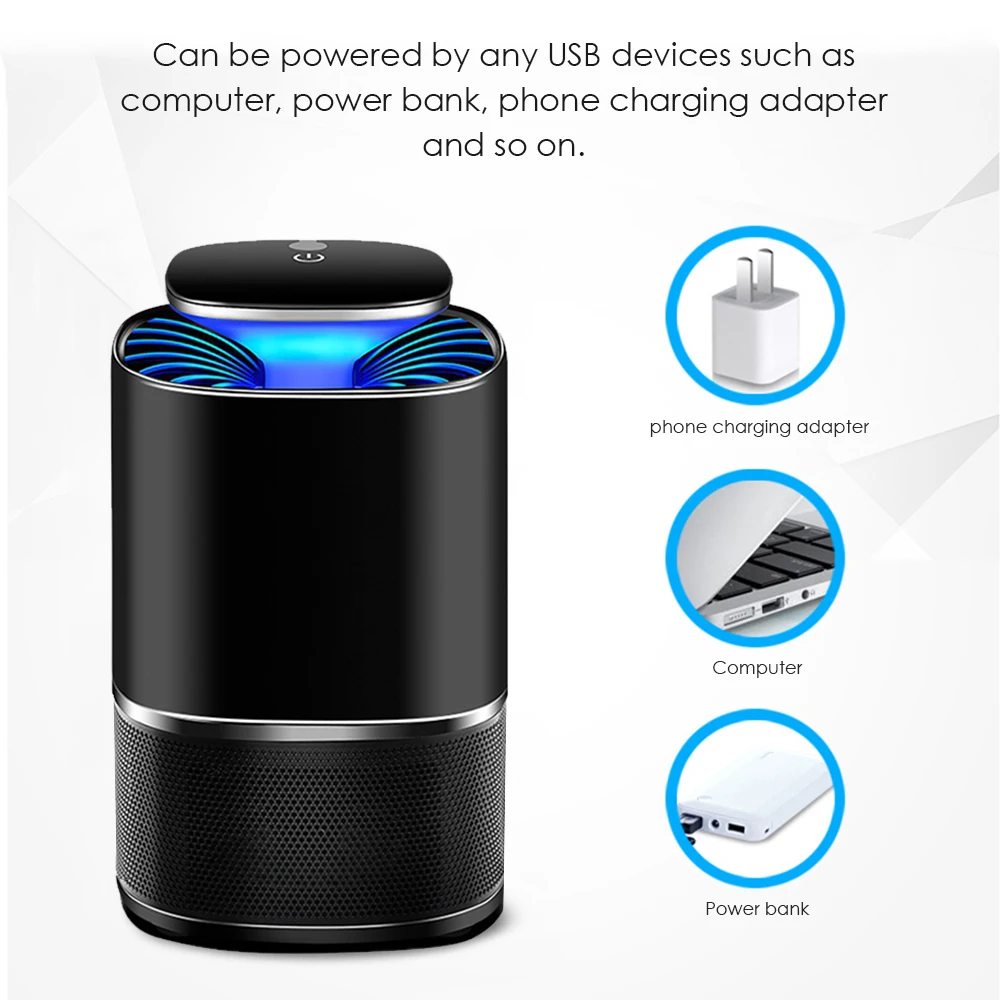 

USB Mosquito Killer Lamp Smart Pest Repellent UV Ultraviolet LED Light Quiet Net Insect Trap Indoor Bug Zapper Pest Control