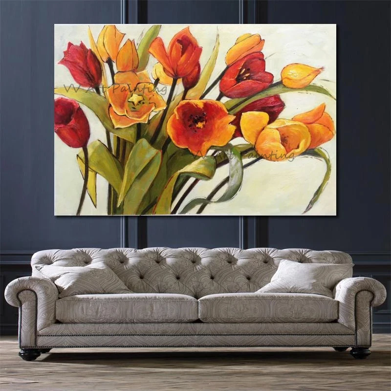 Knife Botany Handmade Abstract Flower Oil Painting On Canvas Large Wall For Living Room Home Decor Original | Дом и сад