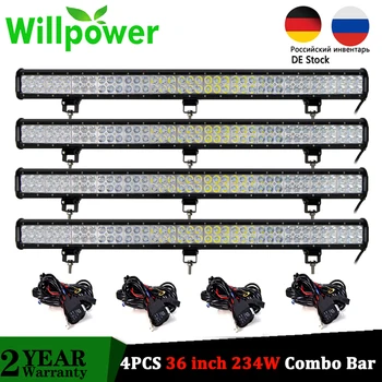 

Willpower 4pcs 36 inch Offroad LED Bar 23400lms 234W LED Work Light Driving Fog Lamps for 4x4 ATV UTV SUV Truck Boat 12V 24V