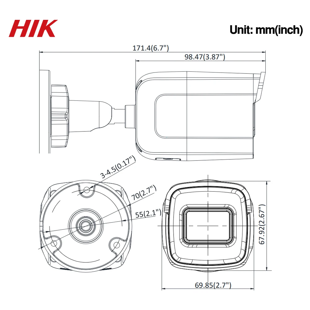 Hikvision оригинальная DS-2CD2085G1-I 8MP 20fps цилиндрическая сетевая CCTV IP камера H.265+ POE WDR слот для карты SD питание от Darkfighter