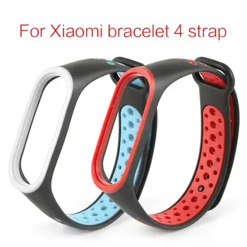 

For Xiaomi Mi Band 4 Strap Smart Accessories Replacement Waterproof Double Color Silicone Bracelet For Mi Band4 NFC wrist strap