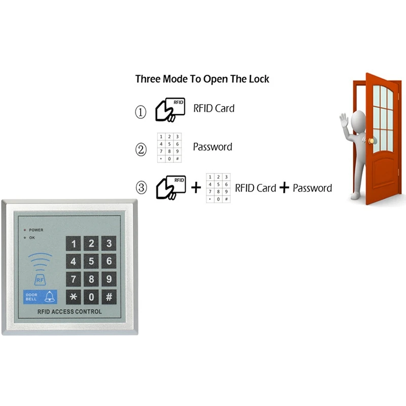 RFID Клавиатура система контроля доступа двери комплект Электрический магнитный электронный дверной блокировка блока питания 5 шт. брелоки полный набор двери Secur