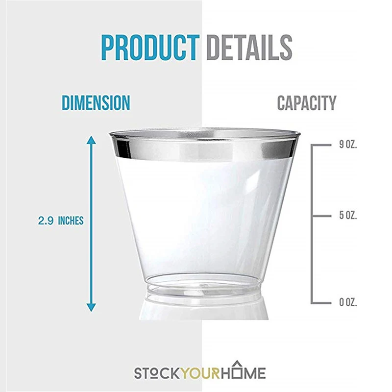 9 унций прозрачные пластиковые стаканчики одноразовые стаканчики бокалы для вина жесткий пластиковый стаканчик для сока многоразовые для свадебной вечеринки Коктейльные стаканчики