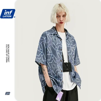 

INFLATION Hawaiian Men Shirt Short Sleeve Men Shirt Pубашка Men Shirt Chemise Homme Digital Print Streetwear Shirt Men 2036S20