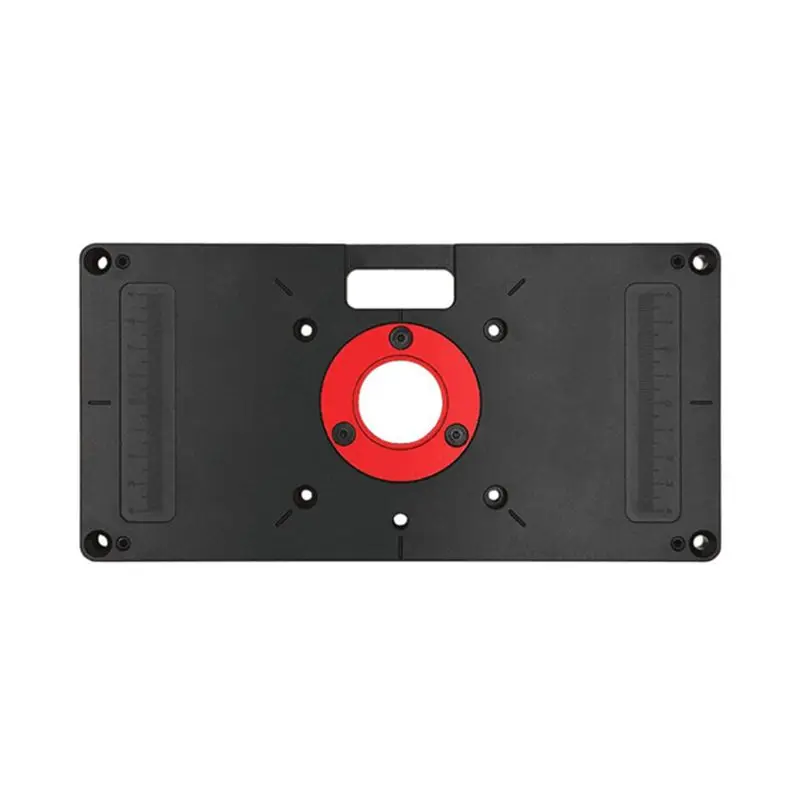 

Router Table Aluminum Insert Plate with Ring Screw Double Scale for Trimmer Y5GA