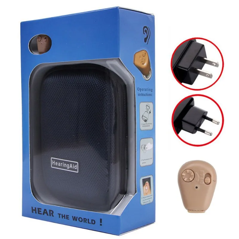 EU US Standard Rechargeable Hearing Aid Ear Assistance Sound Amplifier For Adults Seniors