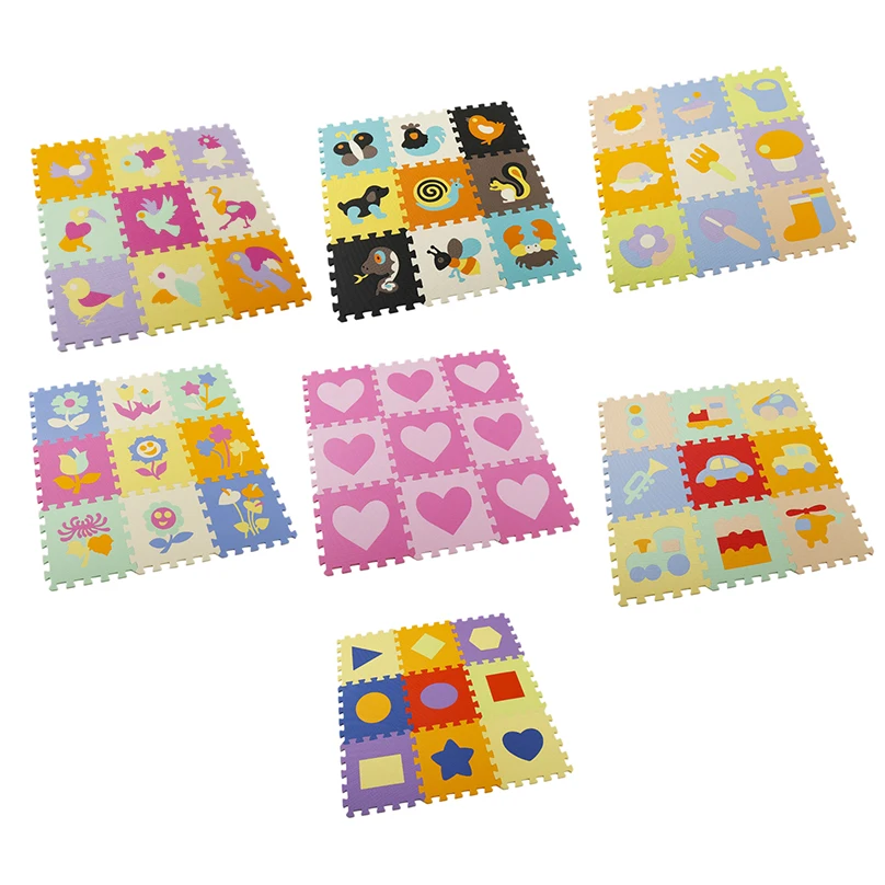 

9 Pcs Baby Floor Mats EVA Puzzle Mats Alphabets Animals Jigsaw Puzzle Mats Floor Tiles Exercise Baby Play Rugs