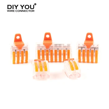 

30/50/100pcs wire Connectors With fixed accessories Transparent 222 TYPE Compact Wiring Connector push in Cable Terminal Block