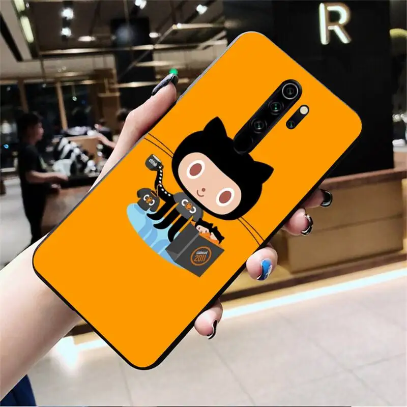 xiaomi leather case cover Social Github Programming Cat Soft Phone Case Cover for Redmi Note 9 8 8T 8A 7 6 6A Go Pro Max Redmi 9 K20 xiaomi leather case glass Cases For Xiaomi