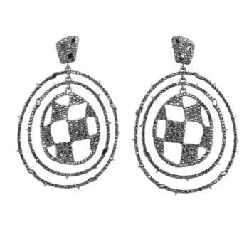 

Timeless Wonder Stunning Encrusted Stone Statement Drop Earrings Women Jewelry Fancy Punk Gothic Boho Designer Top Brand 2662