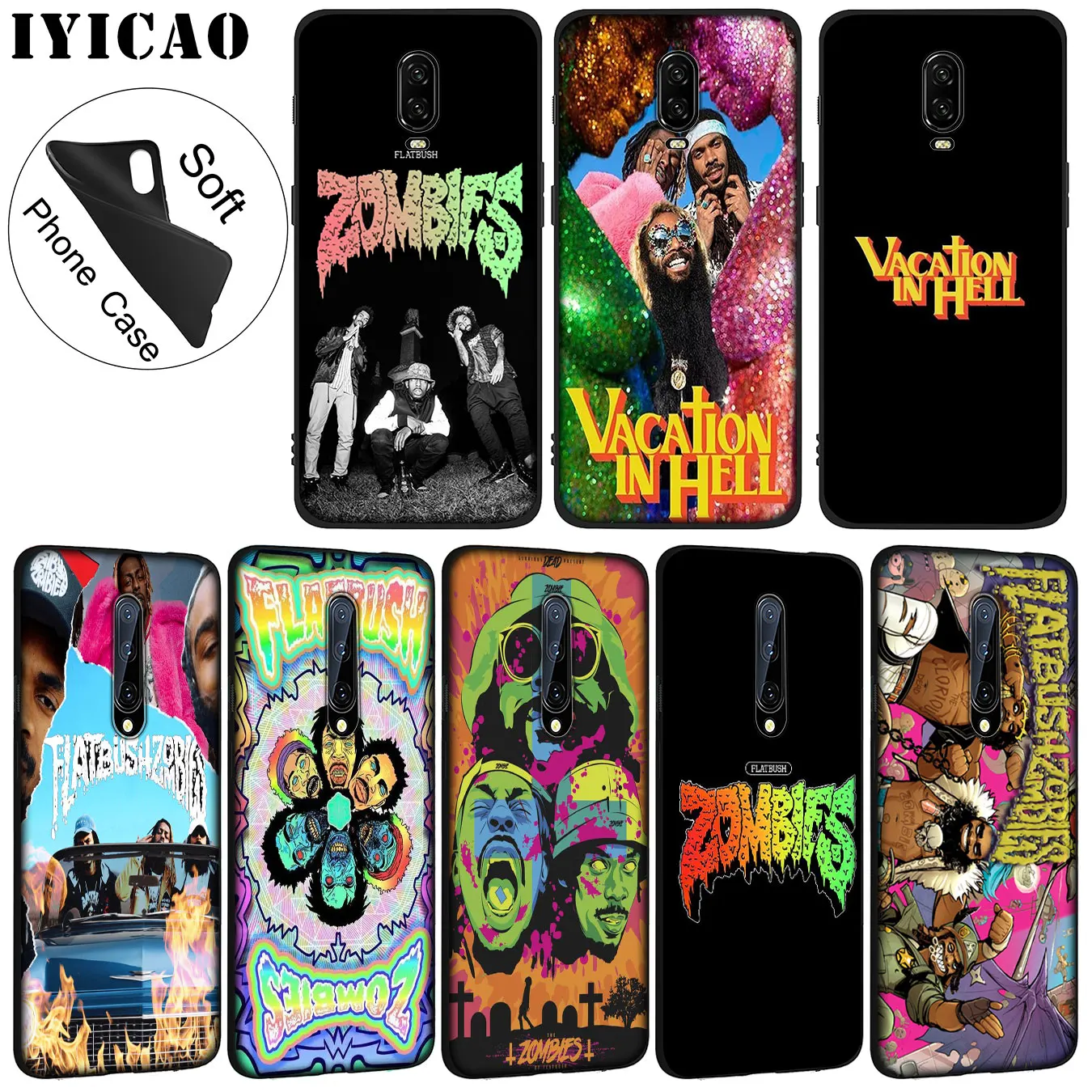 IYICAO Flatbush Zombies Мягкий силиконовый чехол для телефона Oneplus 7T 7 Pro 6T 5T черный из ТПУ One