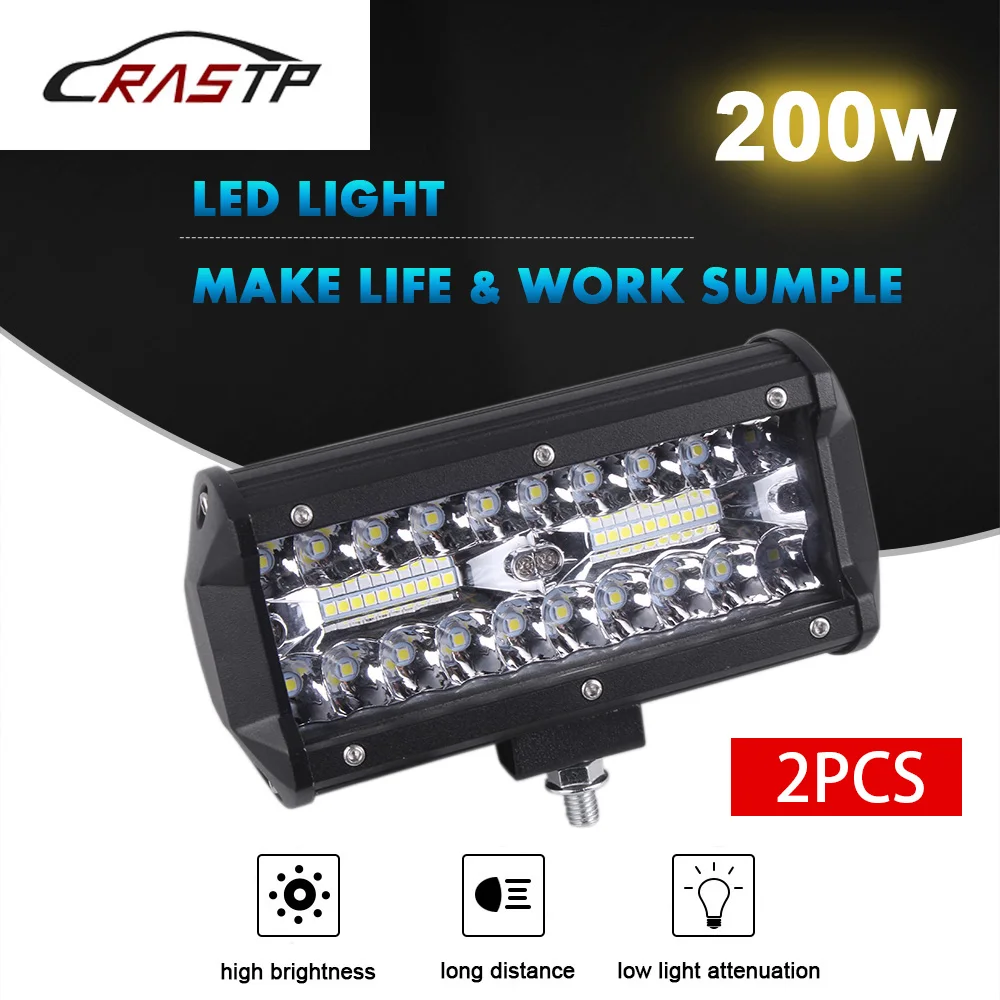 

RASTP-6.5 inch LED Light Bar 3 Rows Work Light Beam for Work Driving Offroad Boat Car Tractor Truck 4x4 SUV 12V 24V CL001