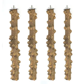 

Bird Perch Nature Wood Prickly Parrot Stand Toy Branch Platform Grinding Stick for Birds Cockatiel Cage Accessory 4PCS