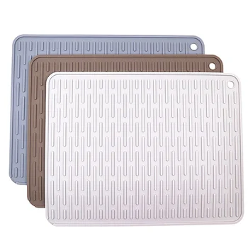 

Silicone Square Dish Drying Mat Heat Resistant Draining Tableware Dishwaser Durable Cushion Pad Dinnerware Table Mat Placemat