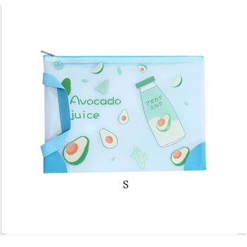 

1PC Large Capacity Portable Frosted Transparent Document Bag Cute Storage Zipper File Bag Student Classification Pencil Bag