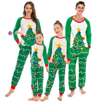 

Family Christmas Pajamas Matching Sets Sleepwear Pajama Set Women Pjs Men Sleep Set Children Pyjama Loungewear Sleeping Clothes