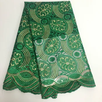 

Green african lace fabric 2020 high quality lace french mesh fabric with stones nigerian swiss lace fabrics for sewing dress