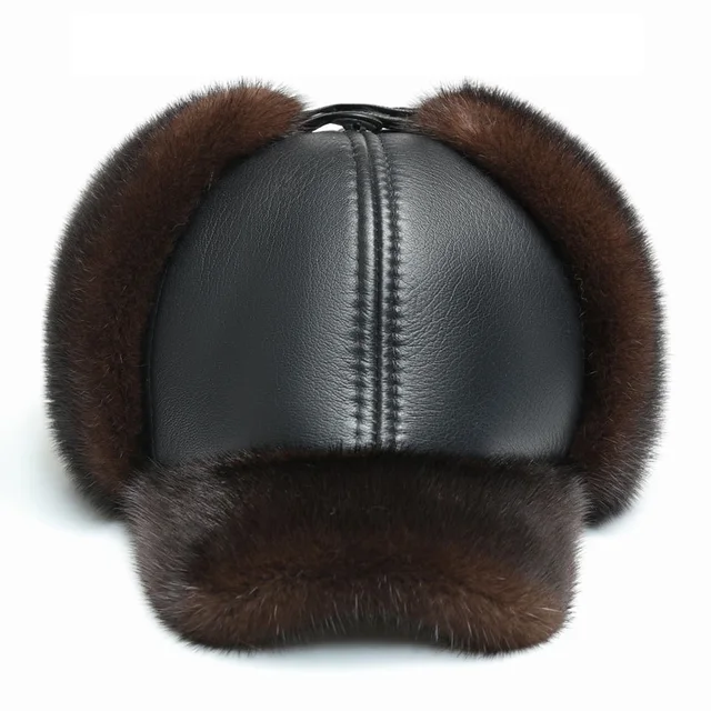 Natural mink fur|Men's Baseball Caps 