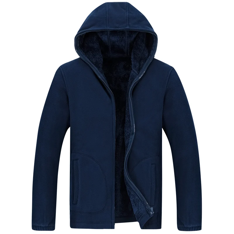 MANTLCONX Winter Hooded Jacket Men Fleece Hooded Jackets XL-7XL New Fashion Thick Warm Coats Male Warm Men Jacket Brand