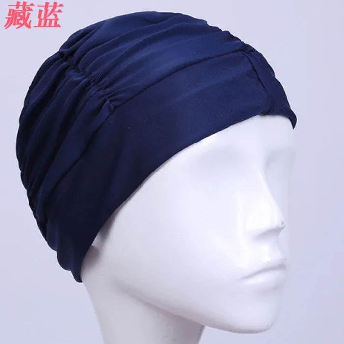 Шапочка для плавания ming s, шапочка для плавания с длинными волосами, плиссированная тканевая шапочка для купания, Шапка-бини из лайкры для взрослых мужчин и женщин-7 - Цвет: 4