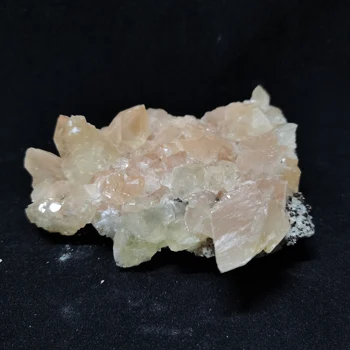 

207.6gMineral samples of natural pink calcite and pyrite Association